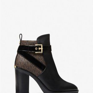 MICHAEL KORS Clancy Logo and Leather Ankle Boot